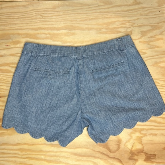 J.Crew Chambray Shorts - Scalloped Hem | Size 4 |Lightweight & Feminine - Picture 3 of 6